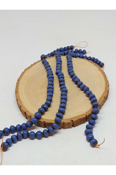 Yasamtohumu Plave glazirane keramičke perle na nizu 8-9mm/29cm (54298)