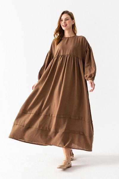 TUBA SÖZEN BUTİK Φόρεμα Suzi Oversize Καφέ