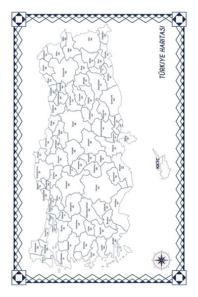Pi Papers Map of Turkey, Map of Provinces, Map, Writing and Erasing Map, Portable Smart Magic Paper