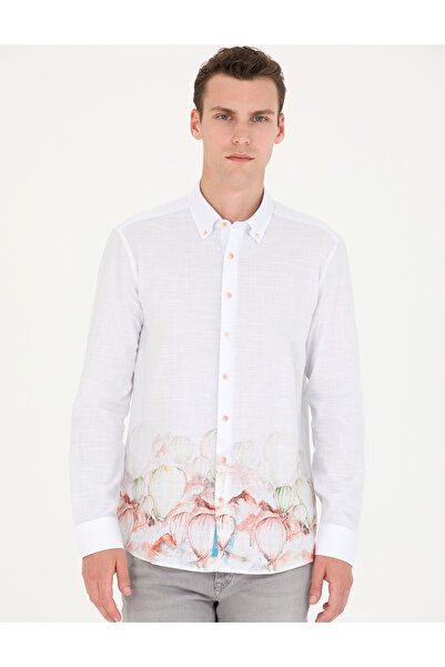 Pierre Cardin Cămașă verde deschis cu mânecă lungă, croială normală 50265051-...