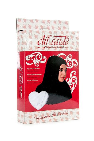 OSMANLI Guipure Bonnet Ready-Made Headscarf Set White Practical Takmatik Scarf Write Hajj-Umrede Convenience
