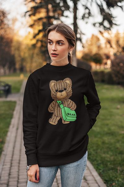 Borceelle Knitted Look Bear Sweatshirt