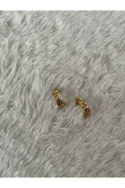 Fasion Jewelry KARSEL STORE Minimalist Burgulu Motifli Küçük Boy Gold Kadın Küpe