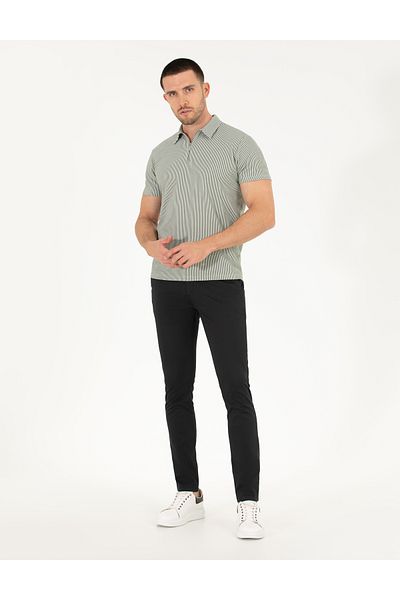 Pierre Cardin Μαύρο Slim Fit Basic Chino Παντελόνι 50268098-vr046