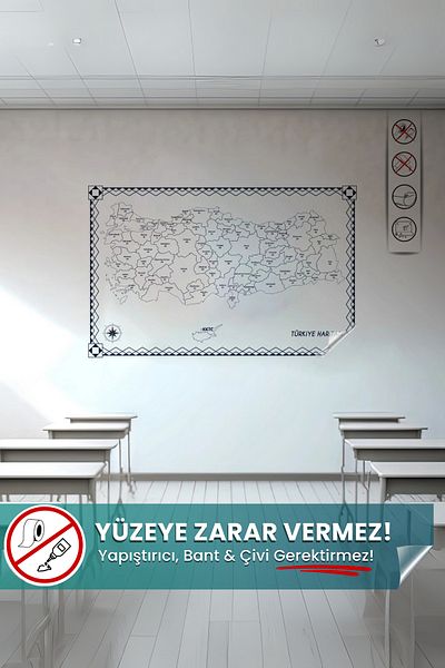Pi Papers Map of Turkey, Map of Provinces, Map, Writing and Erasing Map, Portable Smart Magic Paper