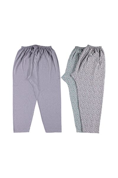 Gülfirik Tasarım Women's 2-Piece Pajama Bottoms Set with Standard Large Size Pipe Legs, Compatible with Size 40-48
