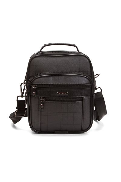 Newish Men's Plaid Fabric Multi-Compartment Hand and Shoulder Bag