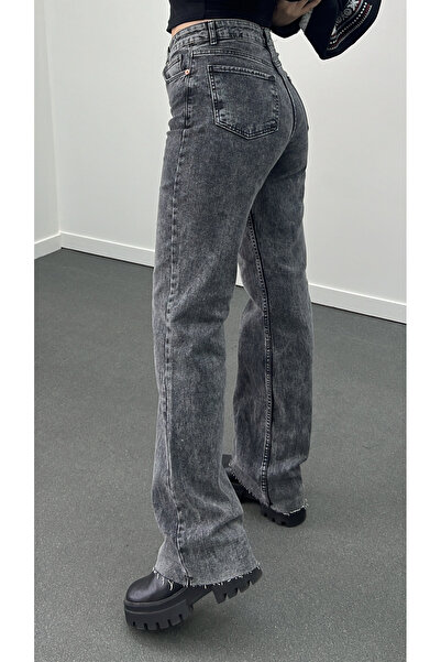 Narferita Blugi Roma Gri Washed Wide Leg