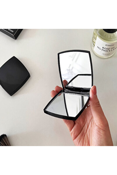 newnet Mini Kare El Aynası katlanabilir Çift Taraflı 5X Büyüteçli Küçük Çerçe...