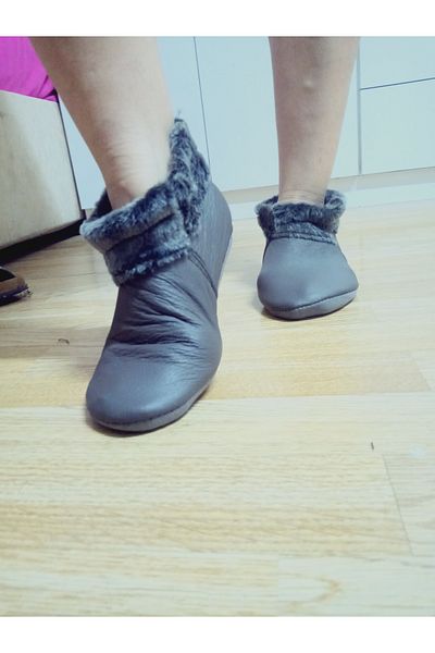 hoaryage Papuci din piele de miel 100% din piele de miel autentică
