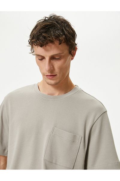 Koton Crew Neck Short Sleeve Basic T-Shirt - Pocket Detail