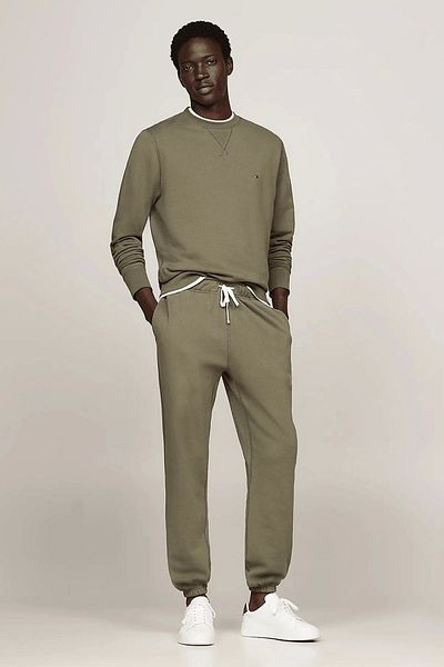 Tommy Hilfiger Essential Terry Sweatpants Men's Green Sweatpants Mw0Mw37236Plı