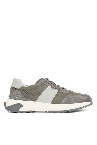 Celal Gültekin Erkek Gri Bağcıklı Kalın Tabanlı Süet Deri Sneaker