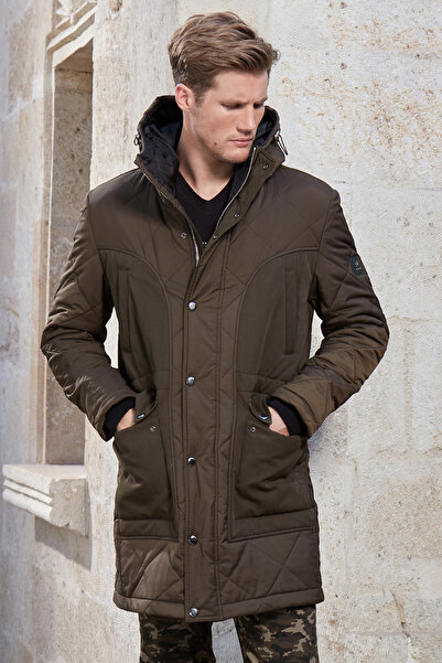 Mondo Asker Yeşili Kapitoneli Uzun Mont