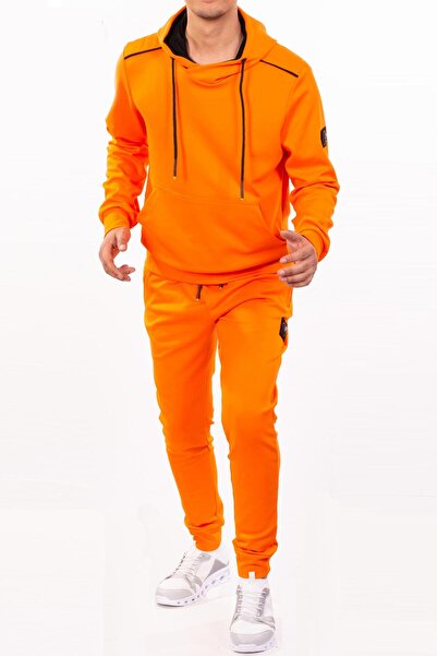 Mondo Turuncu Kanguru Cepli Kapüşonlu Jogging Takımı