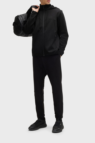 BOSS Regular Fit Kapüşonlu Dik Yaka Fermuarlı Sweat Erkek SWEAT 50523707 001