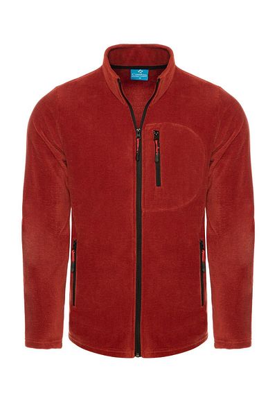 MAXIMILLIAN Tile Color Full Zipper 3 Pockets Men's Fleece - Tile