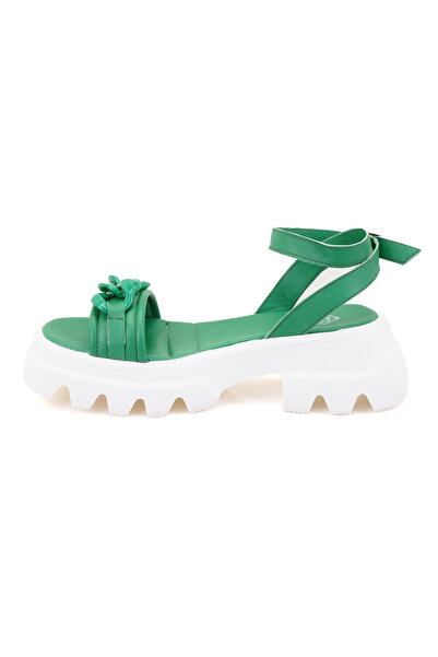 Desa Γυναικεία Πράσινα Δερμάτινα Σανδάλια