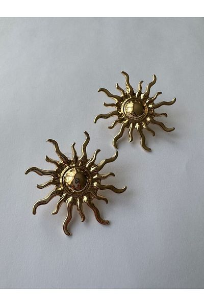 Amor Center Gold Sun Model Gold Color Stylish Earrings