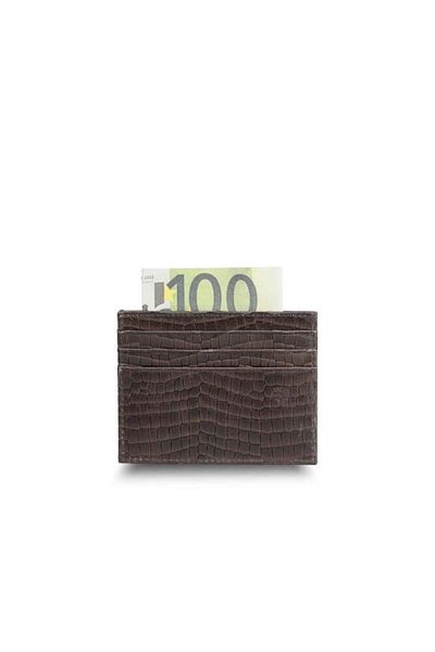 GUARD Genuine Leather Brown Texas Print Credit Card Holder - Grd-1092-Khv-St
