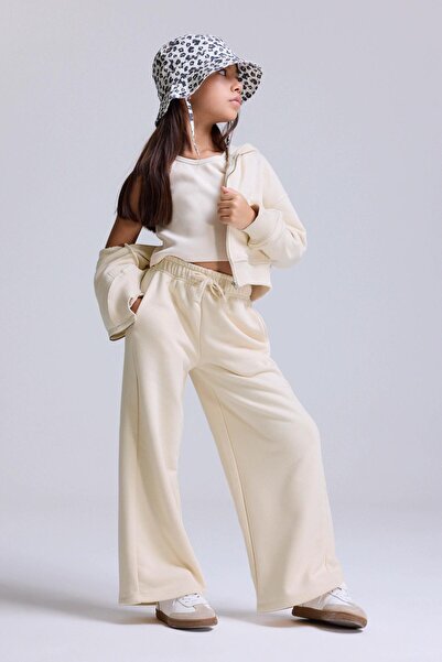 BABOKAH (Kids Girl) Şardonsuz Geniş Paça Jogger