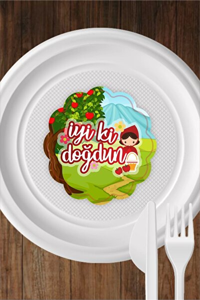 neşeli günlerim Αυτοκόλλητο πιάτου με θέμα Κοκκινοσκουφίτσα 15 τμχ * Αυτοκόλλ...