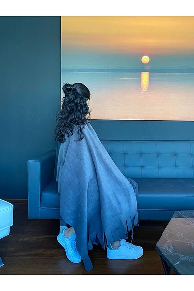 GÜN&AY TEKSTİL Smoked Winter Fleece Shawl-shoulder Shawl