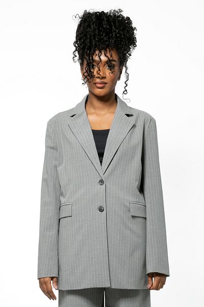 Blue Age Business Casual Blazer Gray