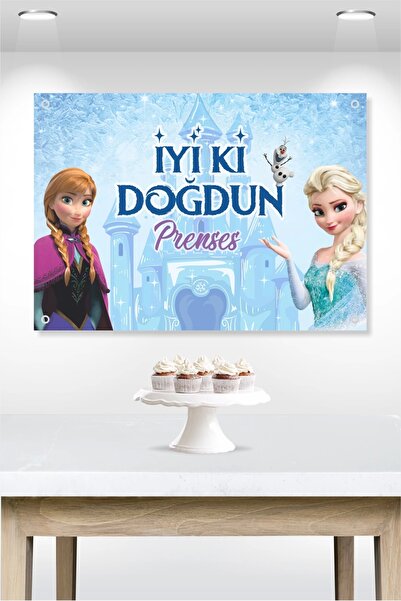 neşeli günlerim Frozen Karlar Ülkesi Temalı Doğum Günü * Branda Afiş 50x70 cm
