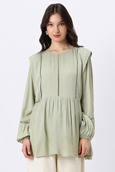 RİNA Vintage Tropics Blouse Mint