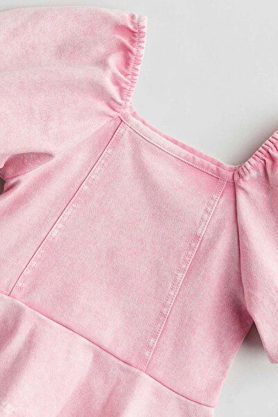 H&M Denim-look peplum blouse