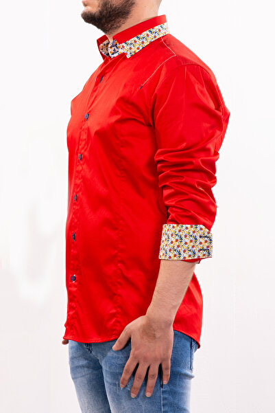 Mondo Kırmızı Manşet Detaylı Gömlek