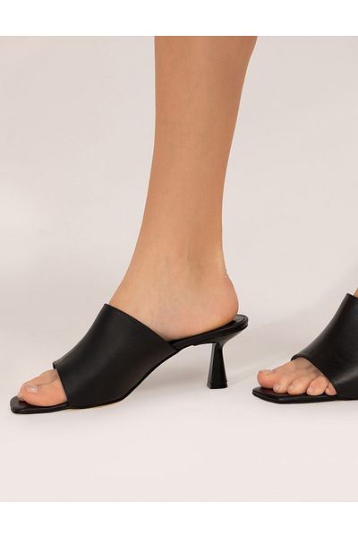 Pierre Cardin Black Heeled Slippers 50268278 -Vr046