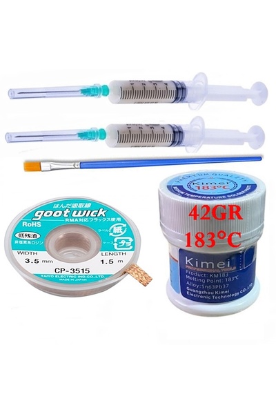 Genel Markalar KİMEİ SolderPaste 183C UYUMLU Krem Lehim 42g Sıvı Lehim ve Flu...