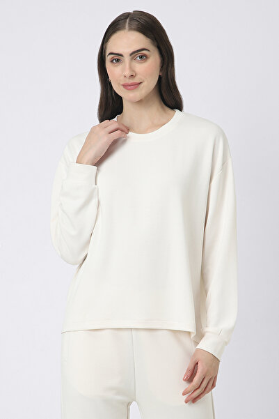 RİNA Athleisure Chic Top Off White