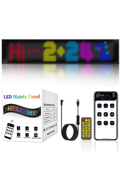 OFFICIALLED 16X64 Matrix Led Panel - Adhesive to Glass, Phone Controlled Display