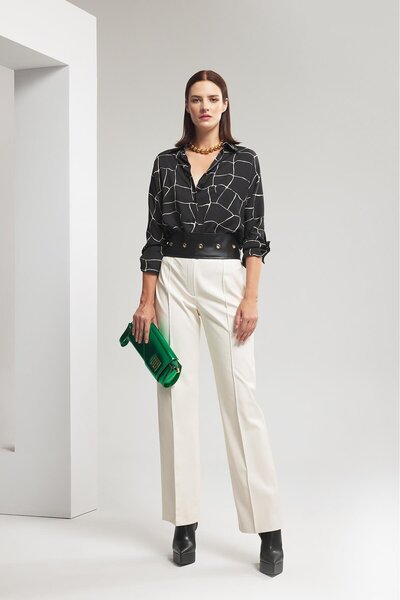 EXPLOSION Desenli Saten Gömlek