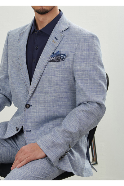 Mondo Keten Karışımı Mavi Pantolon