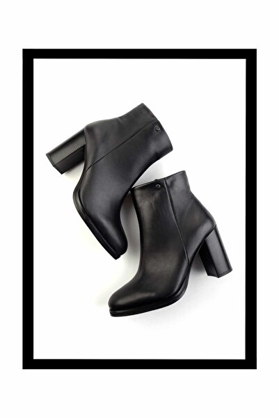 Bambi Siyah Hakiki Deri Kadın Bot & Bootie K02351322003