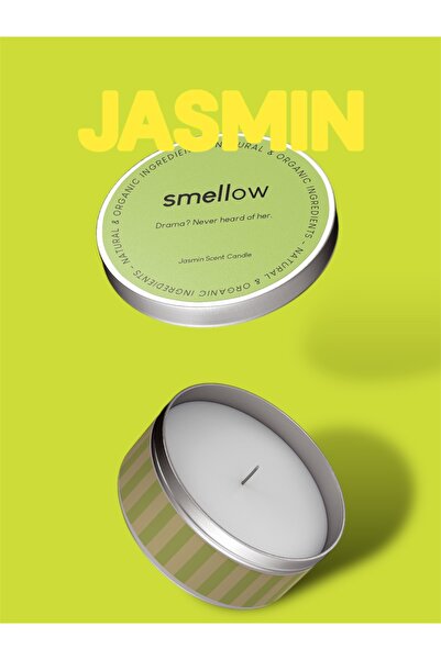 Smellow Yasemin Soya Wax Dekoratif Mum - Kapaklı Teneke Kutuda
