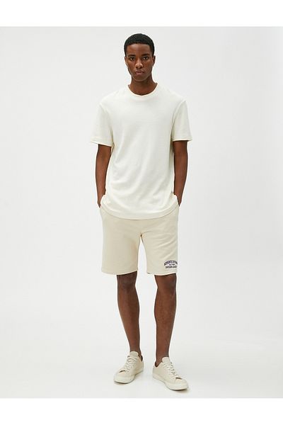 Koton College Shorts Lace Waist Pocket Detailed Printed