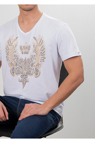Mondo Taşlı V Yaka T-Shirt