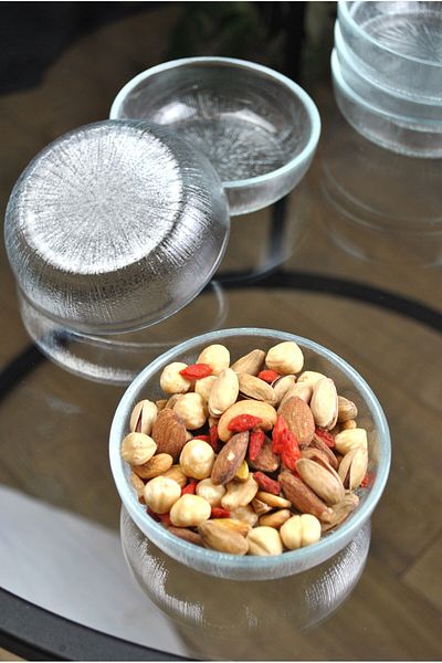 Qualitev 6 Pieces Glass Snack Bowl Set and Breakfast Set - 10 cm