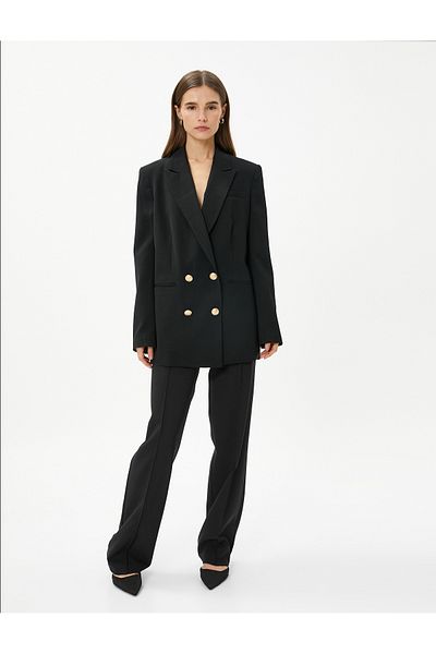 Koton Palazzo Trousers Ribbed High Waist