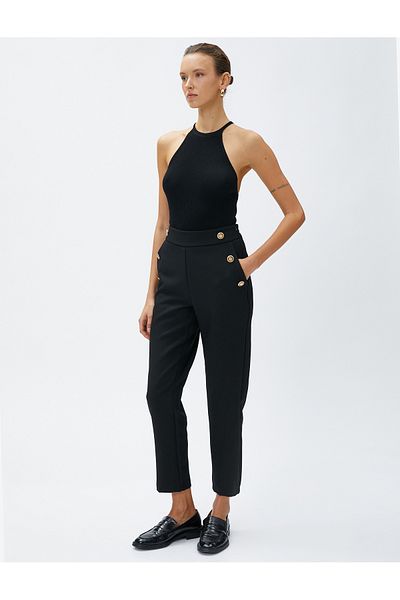 Koton Îmbrăcăminte pentru femei Pantaloni 3sak40037uw Negru Negru