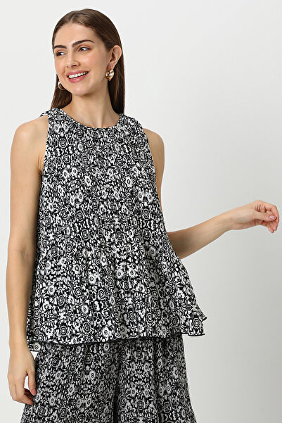 RİNA Skm/ Black & White Top Black