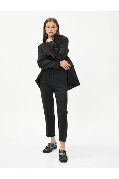 Koton Stitching Detailed Cigarette Fabric Trousers Straight Leg