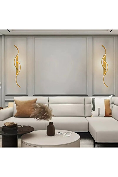 PeraTeknoloji Led Aplik Gold Duvar Yatak 3renk - Yakova 100 Cm