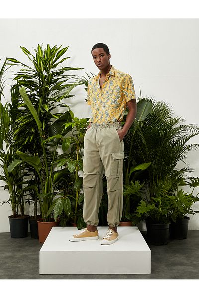 Koton Παντελόνι Parachute Loose Cut με επένδυση Cargo Pocket Λεπτομερές βαμβακερό