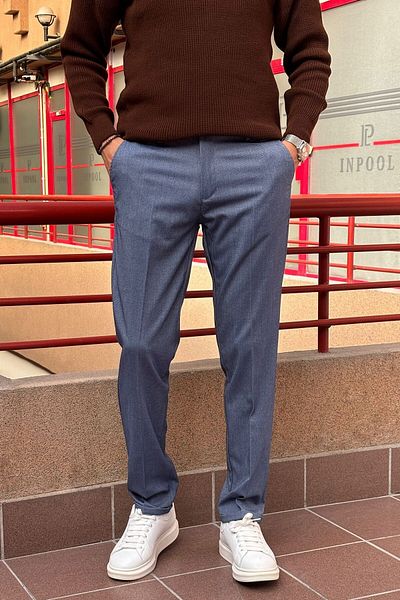 inpool Men'S, Elastic Waist, Diagonel Fabric, Old Money Culture, Double Leg, Regular Fit Pants 24Inp291